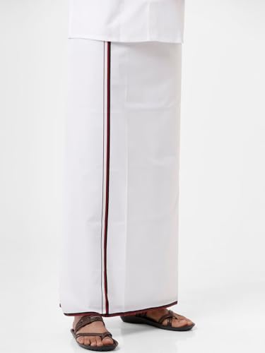 Image of RAMRAJ COTTON Mens Single Layer DMK Party Political Dhoti