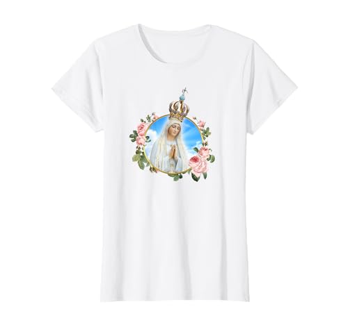 Mulher a nossa senhora de Fátima (Nossa Senhora de Fátima) t-shirt, Branco