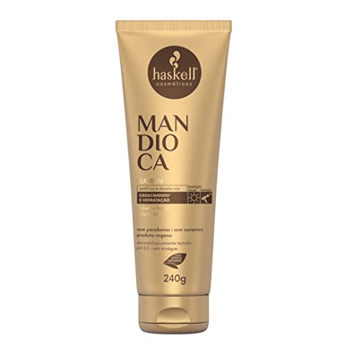 Kit Mandioca Haskell Shampoo Condicionador Máscara 500ml + Leave In 240g