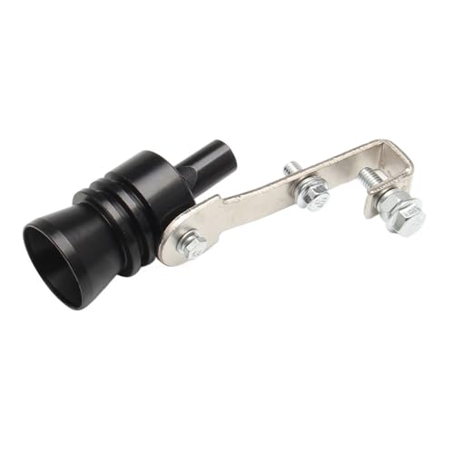 Mofle trasero silenciador de escape de aluminio con sonido Turbo y válvula de descarga coche L Black
