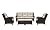 Rilyson Outdoor Furniture Set, 5-Piece Patio Rattan Wicker Sectional Sofa Set with 3-Seat Couch, 2 Armchairs, 2 Ottoman Footrests for Patio Conversation (5 PC,Brown/Beige)