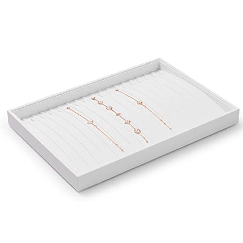 Oirlv PU Leather Jewellery Tray Stackable Jewellery Storage Tray Jewellery Trays for Necklace Pendant Long chains Display and Organiser
