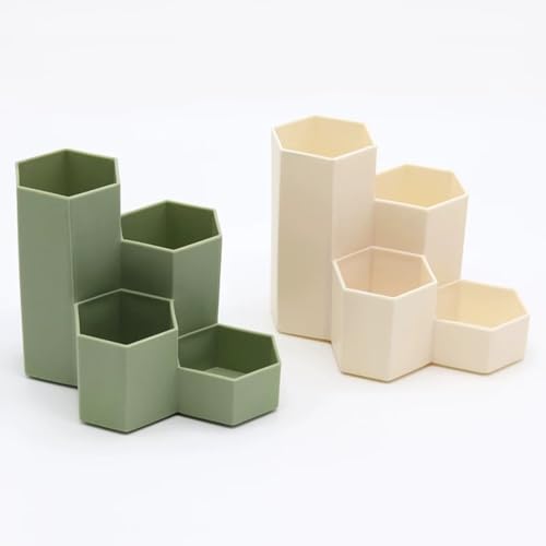 Image of Pencil Organizer Pen Holder for Desk Pens Cup Small Desk Organizer Cute Pen Holder for Office,School and Home (White, L-Shape)
