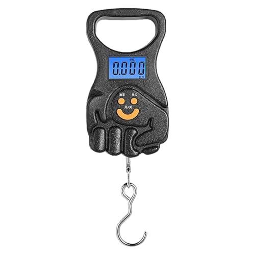 Dreuhuing Báscula de pesca, Báscula de mano - Báscula para carne de alta precisión - Báscula de peso para equipaje de 110 Lb/50 kg con gancho, báscula Digital para equipaje, pantalla transparente,
