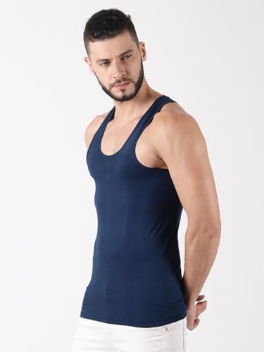 Image of Dollar Lehar Men Combed Cotton Round Neck Vest -Colour May Vary