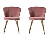 Langlebig: Die Samtoberfläche ist stark, verschleißfest und nicht leicht zu verblassen. Die Holzstruktur und der hochelastische Schwamm geben dem Stuhl seine Form. Die goldenen Metallbeine sind mit der Unterseite des Stuhls querverbunden und unterstützen so die Stabilität und Stabilität des Stuhls. Gewicht: 100 kg