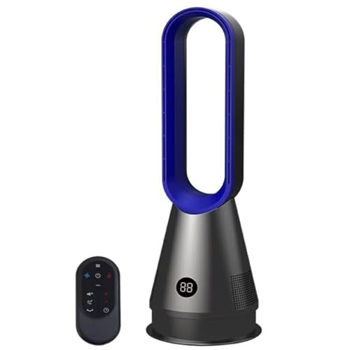 Genérico Ventilador de torre sin aspas con control remoto,ventilador de mesa purificador de aire sin aspas,8 velocidades,temporizador de 8 horas,oscilación de 80°,pantalla LED, modo de suspensión