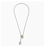 フォートゲート 愛と友情を象徴するエレガントなダブルハートOTクラスプネックレス。女性用調節可能なチェーンチョーカージュエリー。