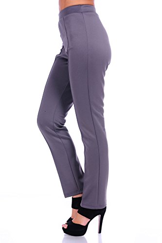 SR Women's Solid Stretch Straight Leg Slim Fit Pants, X-Large, Charcoal2