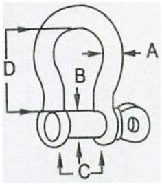 MarineNow US Type 316 Stainless Steel Bow Shackle with Over Size Screw Pin for Anchor, Towing, Off Road Recovery (0.375" 3/8 with 7/16" Pin 1.1T WLL, 10-Pack)