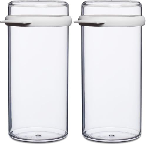 Mepal Vorratsdose Stora rund 1,9 Liter, SAN/TPE, Weiß mit Dichtungsring, 13,4 x 12 x 24 cm, BPA-frei, Spülmaschinenfest (Packung mit 2)