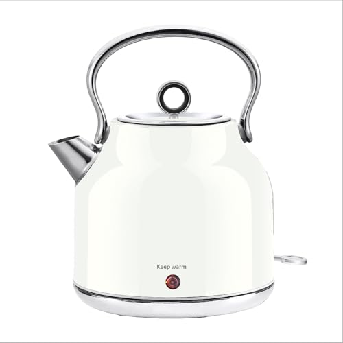 Huogary Wasserkocher - 1 7 L Edelstahl Wasserkocher mit Warmfunktion 2000W Schnellkocher mit LED-Anzeige Auto-Shut-off & Boil-Trocken-Schutz Kabelloses Design Rotationsbasis (White)