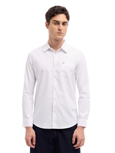 Image of THE BEAR HOUSE Men's Solid Slim Fit Polyester Casual Shirt