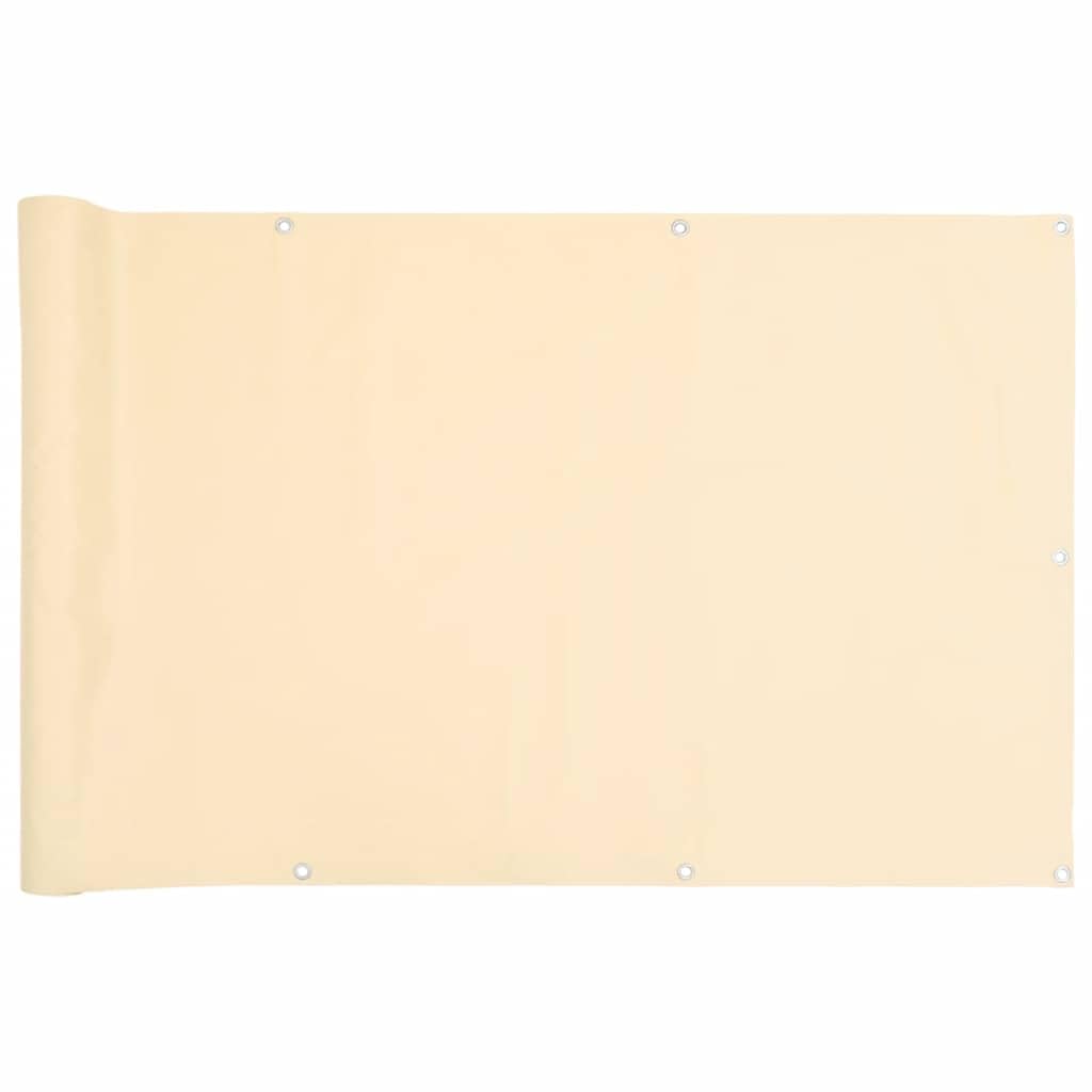 Balcony Privacy Screen Cream 600x90 cm PVC Weather Resistant Outdoor Fence Roll with Eyelets for Windbreak Shade Sun Protection Balcony Garden Deck