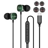 Ayoii【日本国内販売限定 2025年NEWモデル] タイプc イヤホン 有線 USB-C有線 Type C イヤホン HiFi マイク付き 通話可能 音量調節 ヘッドホン イヤフォン カナル型 ステレオ 音漏れ防止 ノイズ軽減 Type Cインターフェース使用 対応iPhone17/iphone16,15/iPad/Xperia/Galaxy/Android （ダークグリーン）