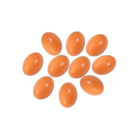 Azatemgo Chicken Eggs Fake Chicken Eggs Easter Eggs Set of Wooden Fake Eggs to Help Lay Chickens 10 Pcs Cover