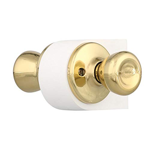 Image of Kwikset Tylo Interior Passage Door Knob, Handle For Closet and Hallway Doors, Non-Locking Doorknob in Polished Brass