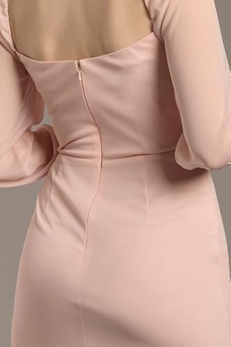 David's Bridal Mesh Billow Sleeve Sheath Dress2