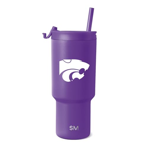 Image of Simple Modern Kansas State Wildcats Tumbler with Straw | 30oz | Collegiate | Trek Officially Licensed Kansas State University Insulated Water Bottle, Travel Mug | Football Gift for Men, Dad, Him, Her