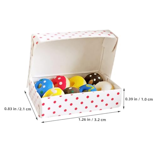 Toddmomy 1 Satz Simulations-Donut Miniatur-Donuts mit Schachteln realistisches Donuts-Spielzeug personalisierte mutterpasshülle personalisiert Modelle Mini- -Donuts-Dekor Harz- – Bild 4