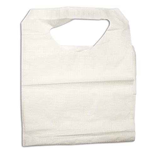 nobles adult disposable tissue/poly-backed bibs with ties white (white/case of 300)