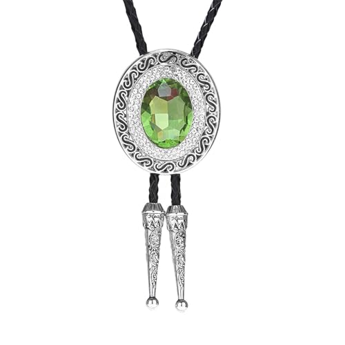 Image of Western Bolo Tie Cowboy Bolo Ties Rhinestone Necklace Bola Tie for Men Women