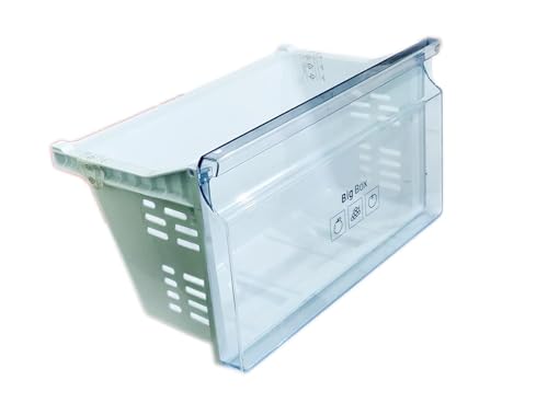 Image of Vegetable Basket for Fridge compatible with Samsung Double Door Refrigerator, Transparent Plastic Box, 253 Liter Gross Volume, Pack of 1