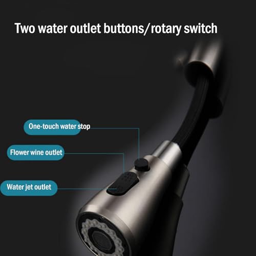 Robinet monocommande pivotant à 360° et douchette à 2 modes de jet - 6