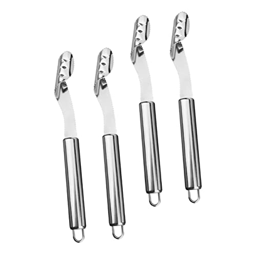 SOLUSTRE 4Pcs Stainless Steel Pepper Corer Tools with Serrated Edge Easy to Use Kitchen Accessory for Removing Cores From Tomatoes and Bell Peppers Convenient Manual Corer for Home