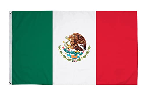 PHENO FLAGS Drapeau du Mexique - Drapeau mexicain 90x150 cm - Drapeau national résistant aux intempéries pour fixation sur mât - 100 % polyester