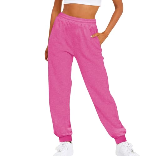 2025 Damenhose, lässig, große Größe, elastisch, Jogginghose, einfarbig, mit Taschen, Jogger, lässig, Sporthose, Wandern, Laufen, Tennis, Hot Pink, XXXL 2025 Damenhose, lässig, große Größe, elastisch, Jogginghose, einfarbig, mit Taschen, Jogger, lässig, Sporthose, Wandern, Laufen, Tennis, Hot Pink, XXXL