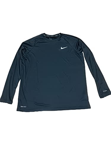 Nike Essential Long Sleeve Hydroguard Swim Shirt UPF40+ Black Large NESSA587-001