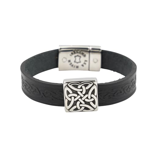 Briomhar Leather Celtic Knot Bracelet Unisex - Irish Jewelry for Women, Celtic Jewelry for Men, Irish Gifts Made in Ireland