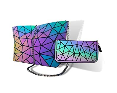 batcat Geometric Luminous Holographic Reflective Color changing bags-picture-10