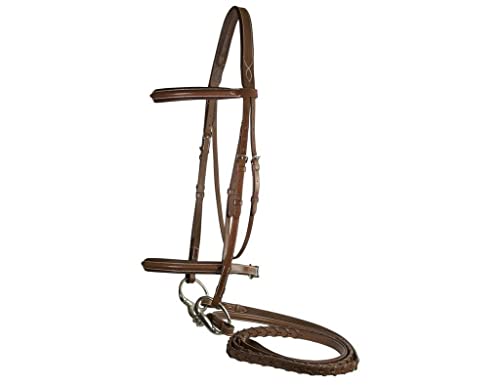 DaVinci Chestnut Raised Crown Bridle/Reins Oversiz