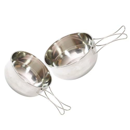 BCOATH Picnic Bowl for Camping Portable Stainless Bowl Snap Fold Design for Outdoor Cooking