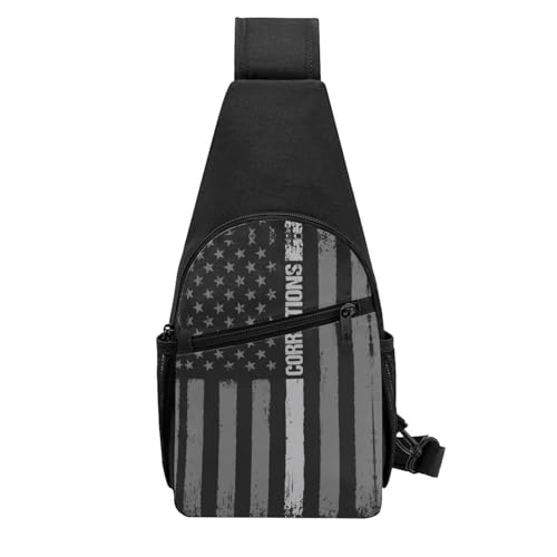 Correctional Officer Thin Silver Line，Fashion One-Shoulder Bag，Anti-Theft Crossbody Shoulder Chest Bag3