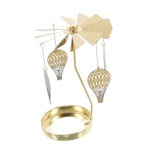 TOPPERFUN portavelas Topper de Vela Giratorio Centro de Mesa candelabro Base de Vela giratoria Soporte Giratorio para Velas rotación de Velas Acero Inoxidable Golden