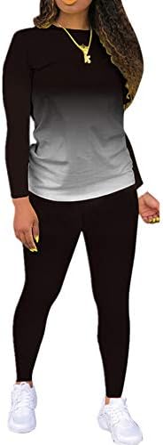 Tie Dye Sweatsuit for Women 2 Piece Outfits Plus Size Casual Long Sleeve Tops and Pants Jogging Suits Loungewear Sets Black XL