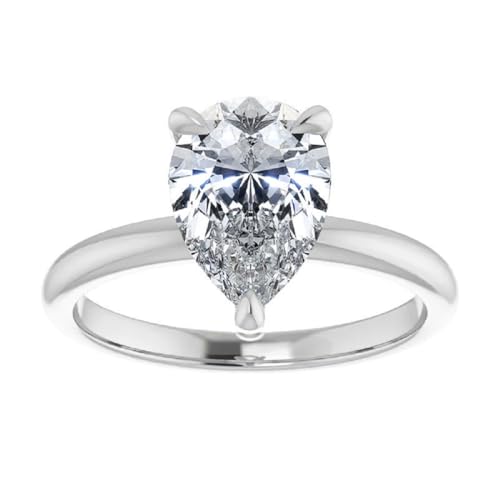 Moissanite Engagement Ring, Pear Cut 1.50 CT, Solitaire Wedding Ring, 10K 14K 18K Gold & 925 Sterling Silver Anniversary Propose Gift For Women2