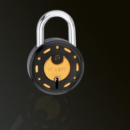 Image of Azco Round Locks Multiple Keys Padlocks 52mm 65mm Steel Levers Double Locking, Strong Hardened Shackle Lock and Key for Home Door Shutter Shop Office Main Gate (3 Keys 50mm Black Pack 1)