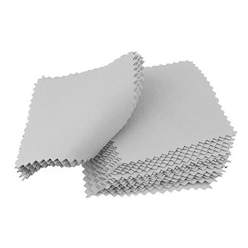 Anneome 100 Piezas limpiadoras de joyas limpiador joyas limpiador de joyas paño de platino paños Pulido polaco trapo para limpiar joyas paño para pulir cubiertos ante Light Grey