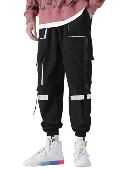 Multi-Pocket Cargo Joggers Techwear Hip Hop Pants for Men and Wom...