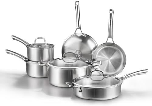 Stainless Steel Cookware Set,Tir-Ply Pots And Pans Set,13