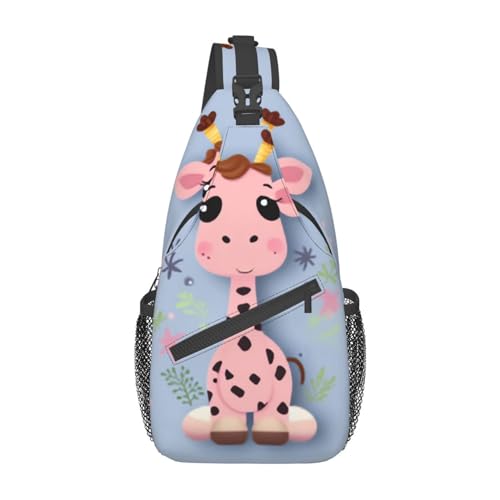 Sac à dos léger avec imprimé girafe rose ultra confortable