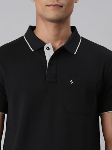 Image of Classic Polo Mens Cotton Blend Solid Half Sleeve Regular Fit Polo Neck T-Shirt