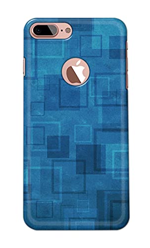 Image of Printed Hard Back Cover Case for Apple iPhone 7+ Plus Logo | iPhone 8+ Plus Logo Back Cover (Plain Azure Blue) -1302