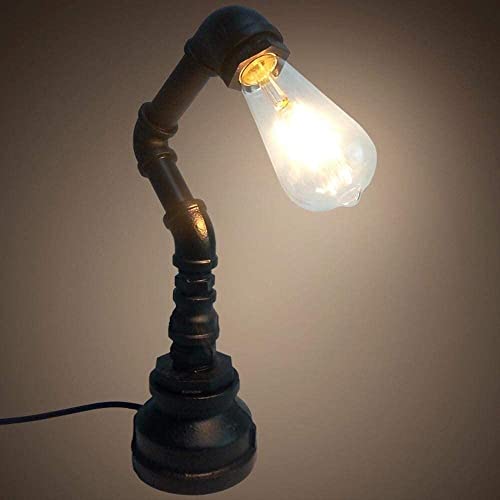 Lampe de bureau rétro rusty tube design noir pour une ambiance cosy de café et salon