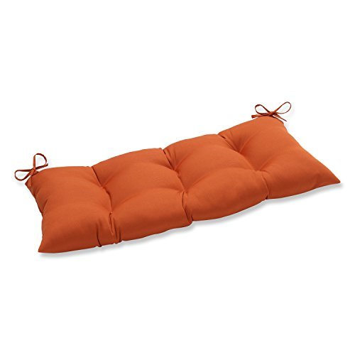 Pillow Perfect Indoor/Outdoor Cinnabar Burnt Orange Swing/Bench Cushion by Pillow Perfect