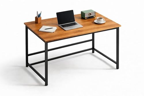 Image of Portable Wood & Metal Computer Desk | Foldable Modern Writing | Multipurpose Study Table Best for Home, School, Office Work & More | Ideal for Kids & Adults